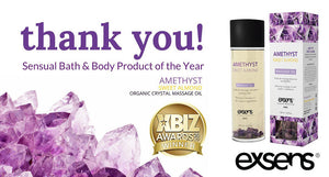 XBIZ Award - EXSENS Crystal Infused Massage Oil - Amethyst Sweet Almond