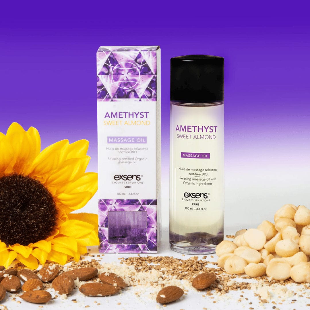 Exsensparis Body Care Amethyst Sweet Almond Crystal Massage Oil Amethyst Sweet Almond Crystal Massage Oil | Organic