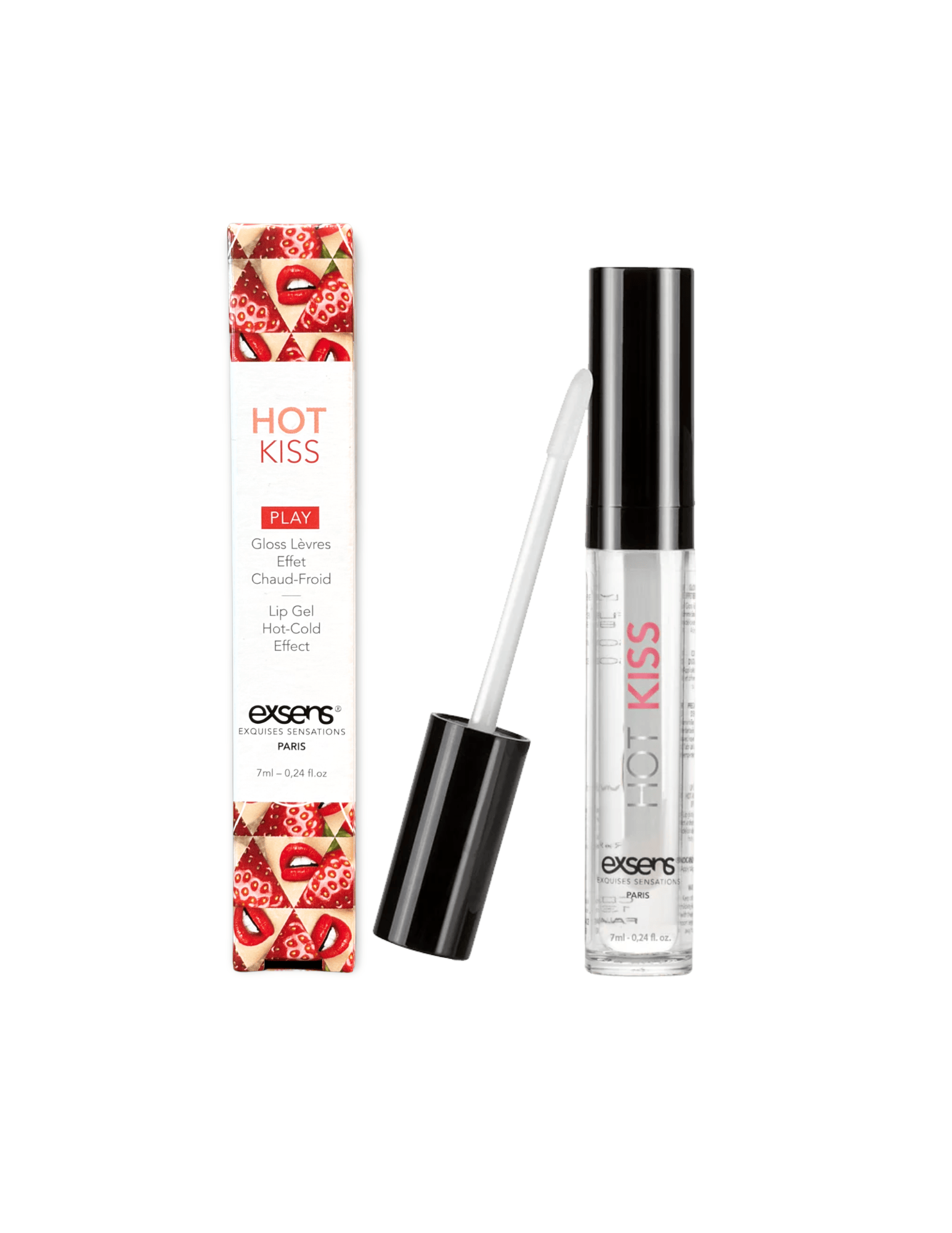 Exsensparis Sexual Wellness Strawberry Hot Kiss Strawberry Arousal Lip Gloss | Warming and Cooling Effect