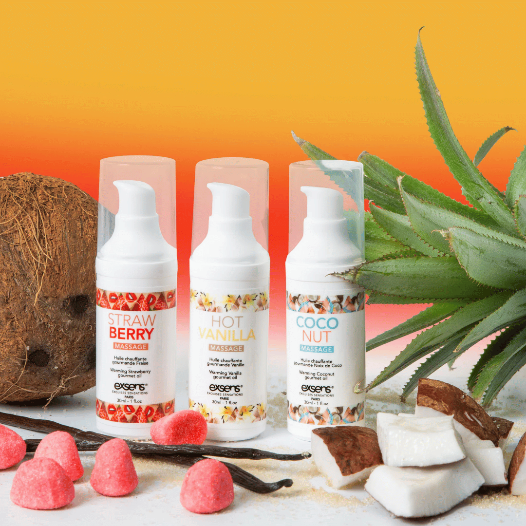 Exsensparis Sexual Wellness Let's Travel! Warming Intimate Massage Oil Kit Warming Intimate Massage Oils | Best Selling Flavors
